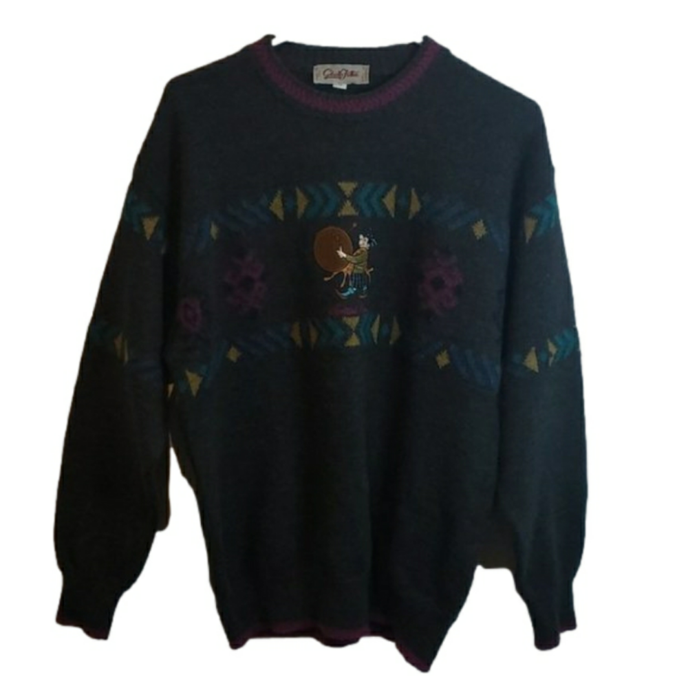 VINTAGE Gabriella Frattini Sweater Scottish Clan  Alpaca blend Womens XS